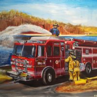 Firehouse Painting Project • Stoney Point E-62 • 2016 • Oil on masonite panel 24 x 16 inches (61 x 41 cm)